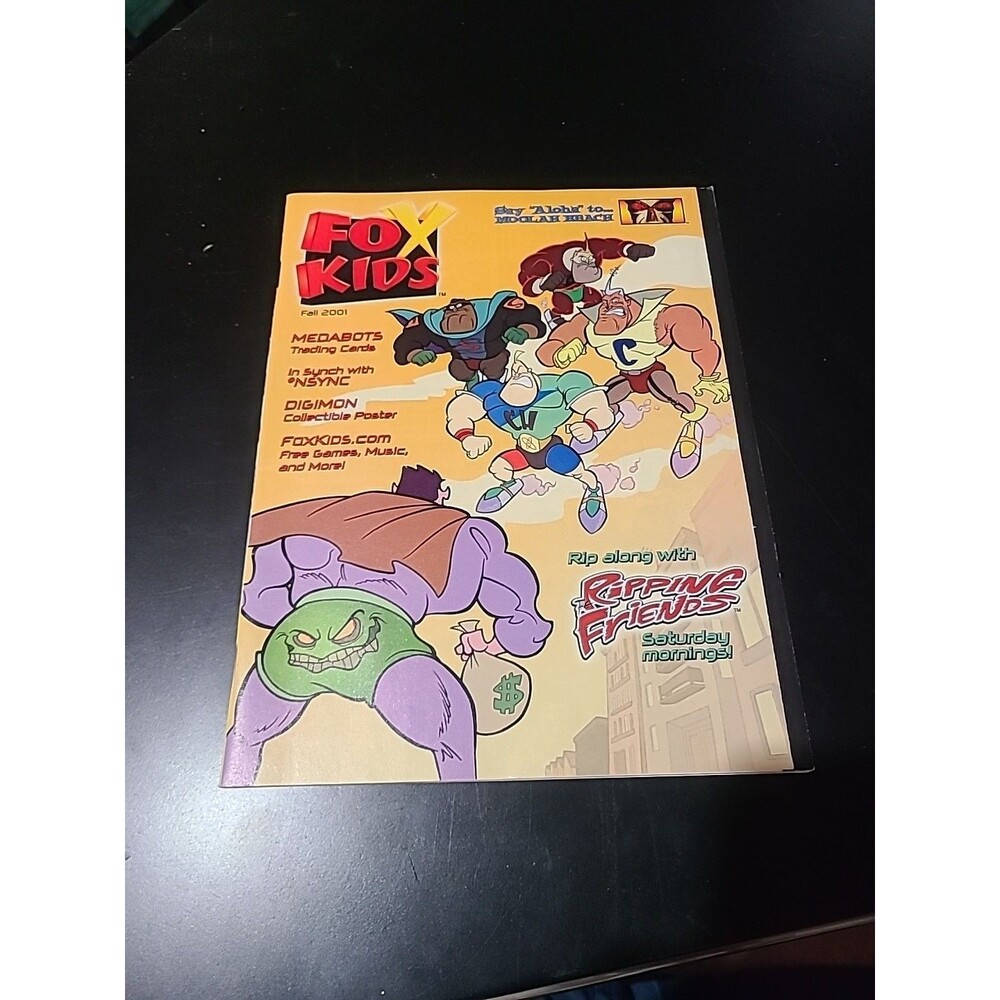 Fox Kids Magazine, Fall 2001 Medabots Trading Cards Digimon Poster Ripping Frien